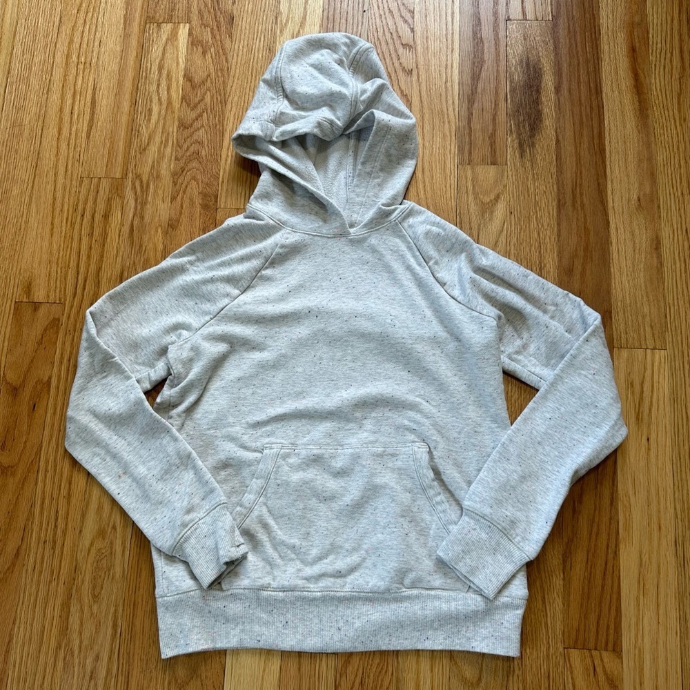 Athleta Girl In Your Element Textured 2.0 Hoodie in Oatmeal Multi Sz M 8-10